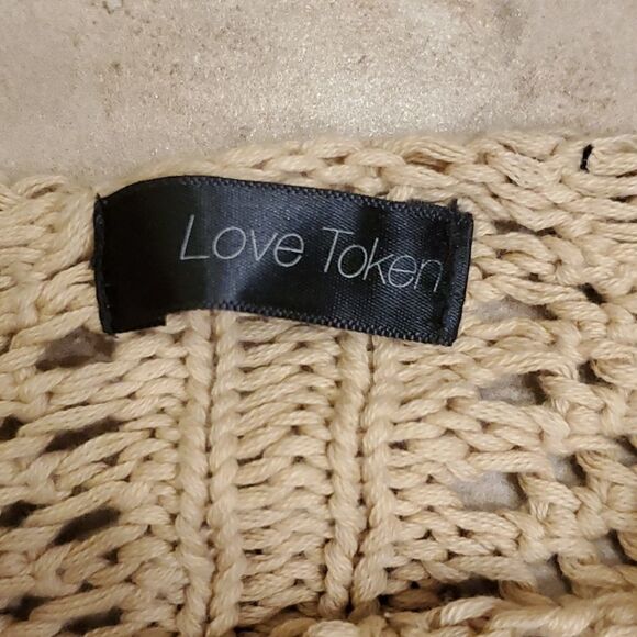 Love Token tan open knit sweater - Picture 4 of 9